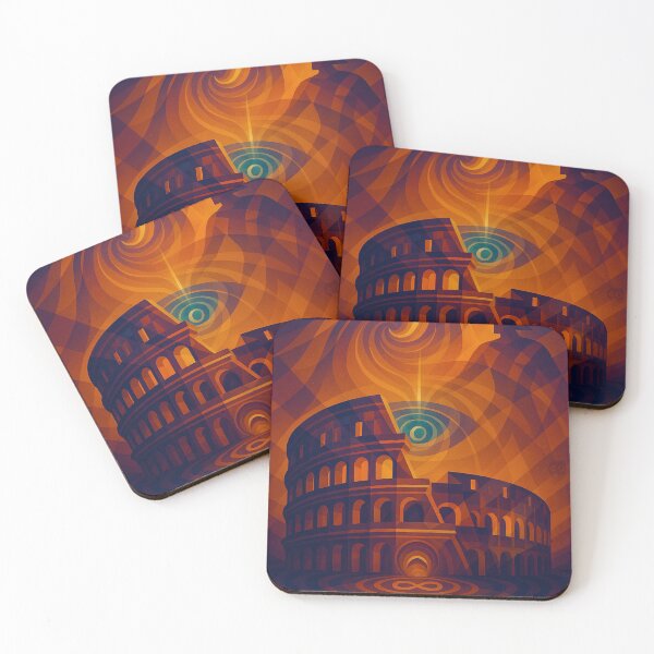 Item preview, Colosseum of Infinity – Rome Dreamscape | Unique Owlic Colorful Cubist Rome Colosseum Design Art | Modern Cubist Powerful Geometric Expression designed and sold by Owlic.artwear.
