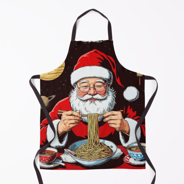Item preview, Chinese Santa Eats Noodles. Santa Eats Ramen on Christmas. Cosmic Santa Eats Spaghetti designed and sold by PeasyEasy.