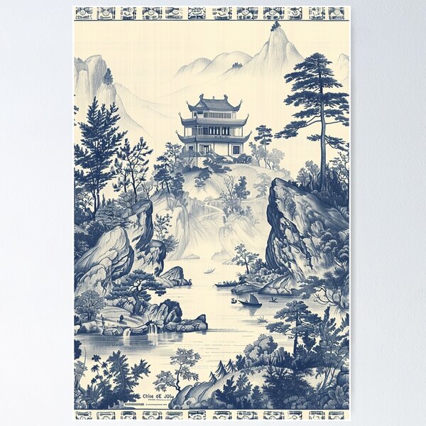 Item preview, Toile De Jouy Black and White Pattern | Elegant Retro French Decor designed and sold by EvgeniiaSim.
