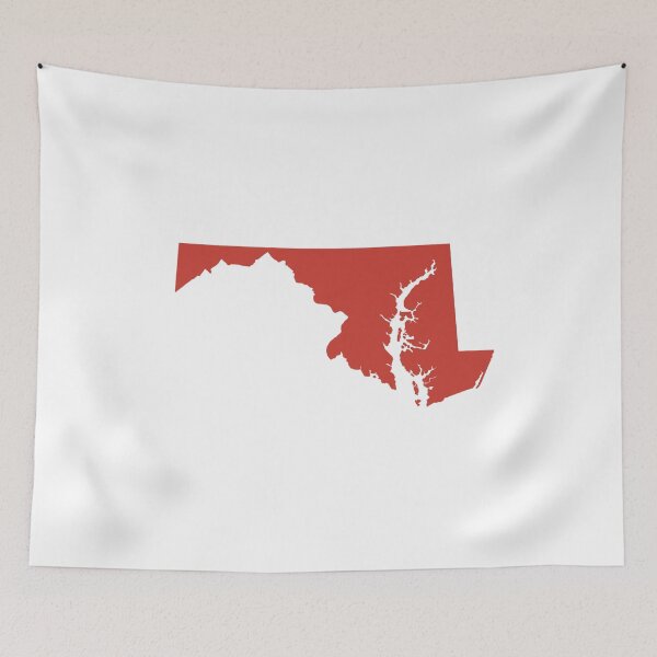 Item preview, Maryland Map Silhouette – Minimal Maroon designed and sold by Paper Drip.