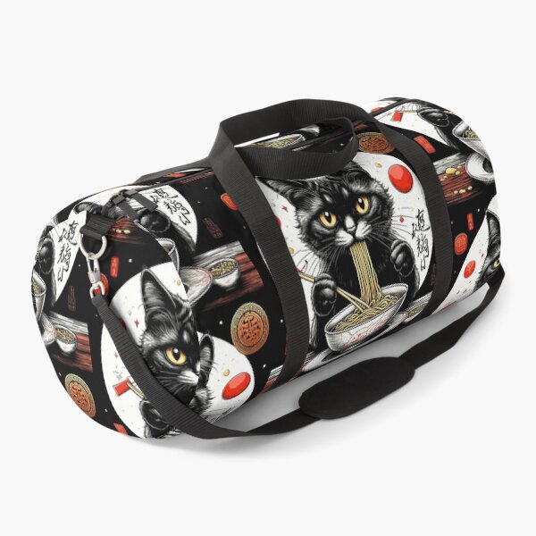 Item preview, Chinese Cat Eats Noodles. Chinese Food. Japanese Food. Funny Kitten designed and sold by PeasyEasy.