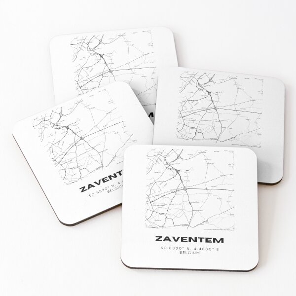 Item preview, Zaventem Belgium Map | Modern Minimalist Black and White City Poster designed and sold by RM-Journey.