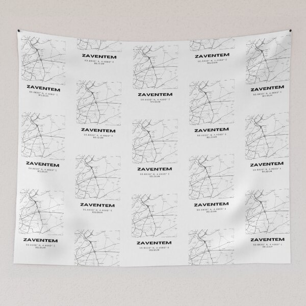 Item preview, Zaventem Belgium Map | Modern Minimalist Black and White City Poster designed and sold by RM-Journey.