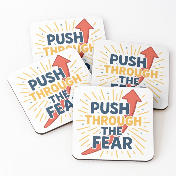 Item preview, Push Through the Fear Motivational Typography with Arrow. designed and sold by The-T-In-Retro.