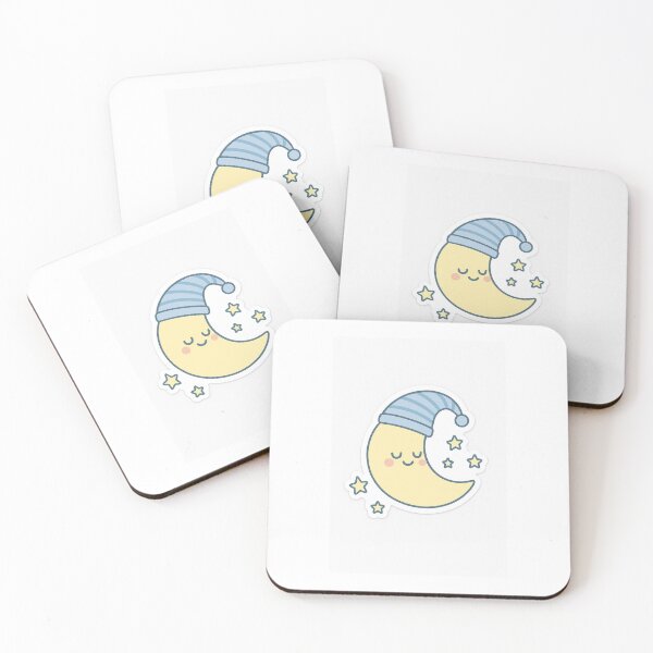 Item preview, Adorable pegatina de luna durmiente – Luna creciente pastel con estrellas designed and sold by EdgeFlow.