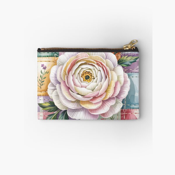 Item preview, White Ranunculus  - White Ranunculus Patchwork Floral Art designed and sold by JessArty.
