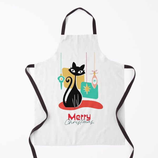 Item preview, Vintage retro MCM Mid Century modern with black kitty cat and ornaments designed and sold by Jdawnink.