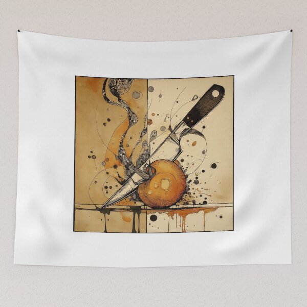 Item preview, Abstract Kitchen Chef's Knife and Tomato designed and sold by ChefsSpicyFits.