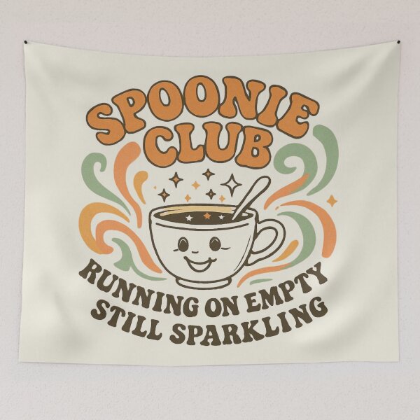 Item preview, Spoonie Club Retro Coffee Design Running On Empty designed and sold by FlaredSpoonie.