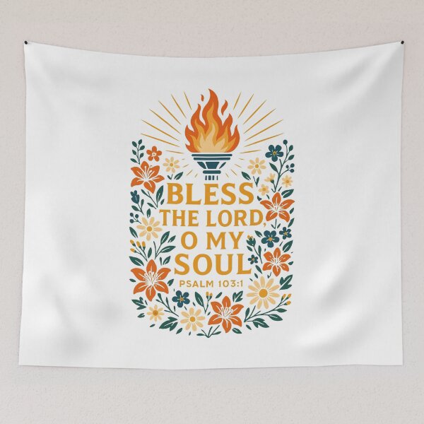 Item preview, Bless the Lord O My Soul Psalm 103:1 Floral Scripture Art. designed and sold by loveandlightrb.