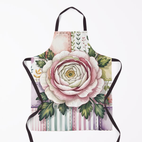 Item preview, White Ranunculus - Patchwork Botanical designed and sold by JessArty ⭐⭐⭐⭐⭐.