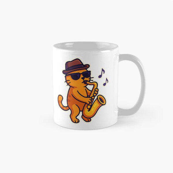 Item preview, Jazz Cat – Cool Orange Kitty Playing Saxophone designed and sold by MeowLaugh.