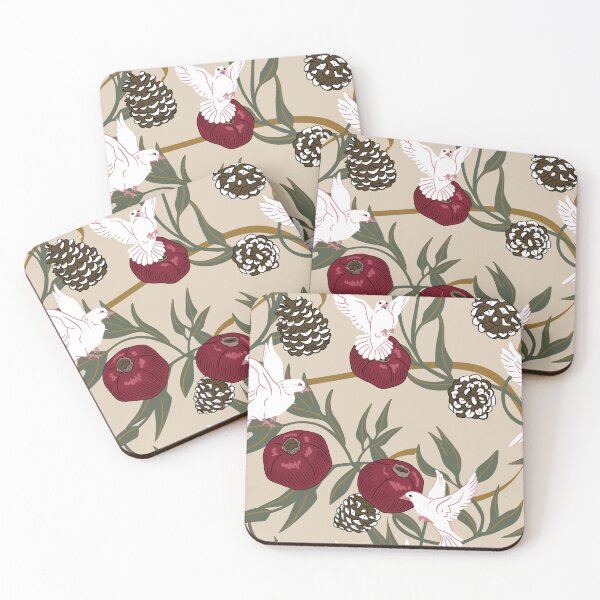 Item preview, Winter Doves (on Beige) designed and sold by RinaRozsas.