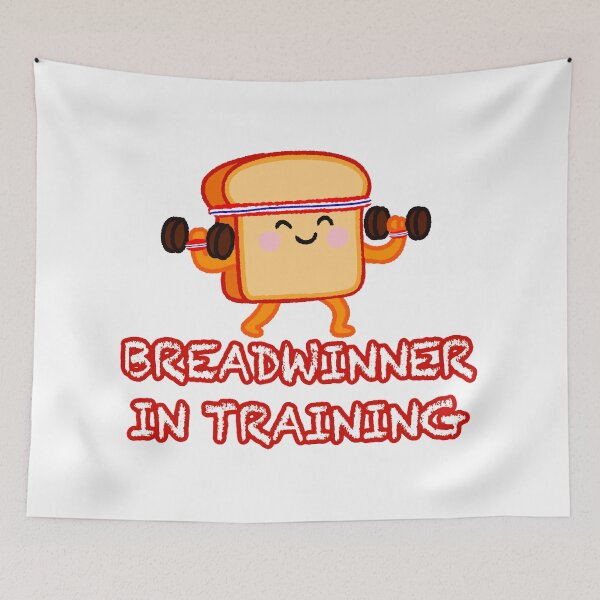 Item preview, Breadwinner in Training - Funny Gym Toast Design designed and sold by DerpCat Sketches.