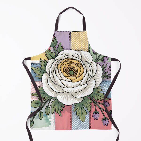 Item preview, White Ranunculus - Vintage White Ranunculus Patchwork Aesthetic designed and sold by JessArty ⭐⭐⭐⭐⭐.