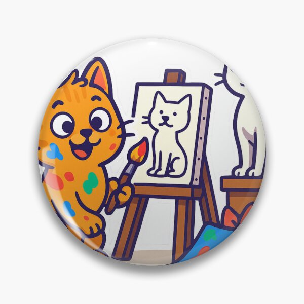 Item preview, Artist Cat – Cute Orange Kitty Painting a Portrait designed and sold by MeowLaugh.