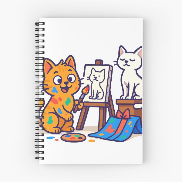 Item preview, Artist Cat – Cute Orange Kitty Painting a Portrait designed and sold by MeowLaugh.