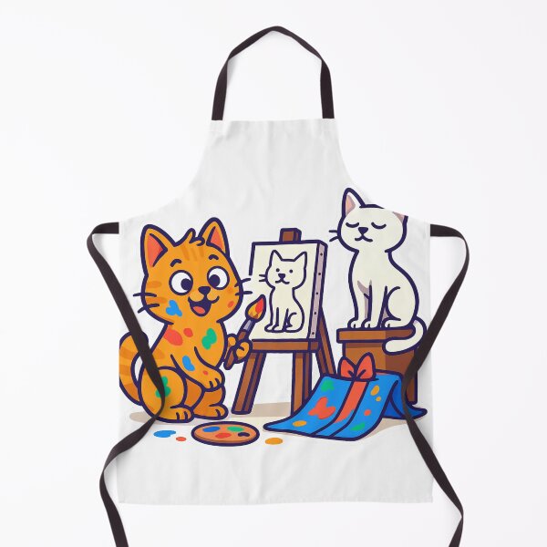 Item preview, Artist Cat – Cute Orange Kitty Painting a Portrait designed and sold by MeowLaugh.