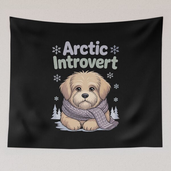 Item preview, Arctic Introvert Dog – Cute Winter Puppy with Scarf | Cozy Dog Lover Gift designed and sold by TrendPrinter.