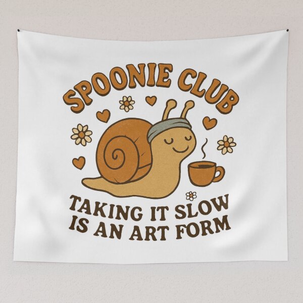 Item preview, Spoonie Club: Taking It Slow Retro Snail Design designed and sold by FlaredSpoonie.