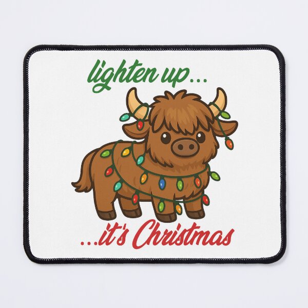Item preview, Lighten Up… It’s Christmas – Highland Cow designed and sold by CanSparkleArt.