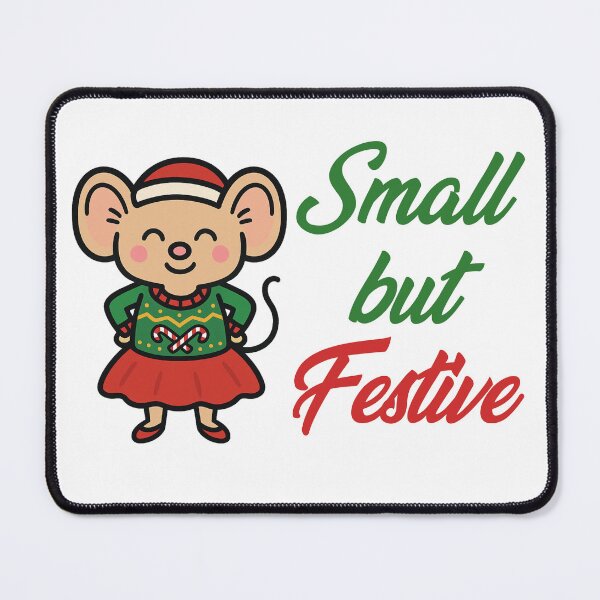 Item preview, Small but Festive – Christmas Mouse designed and sold by CanSparkleArt.