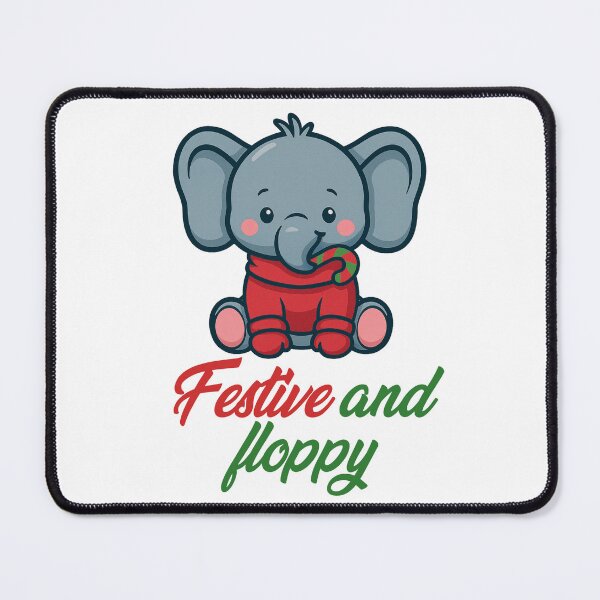 Item preview, Festive and Floppy – Christmas Elephant designed and sold by CanSparkleArt.