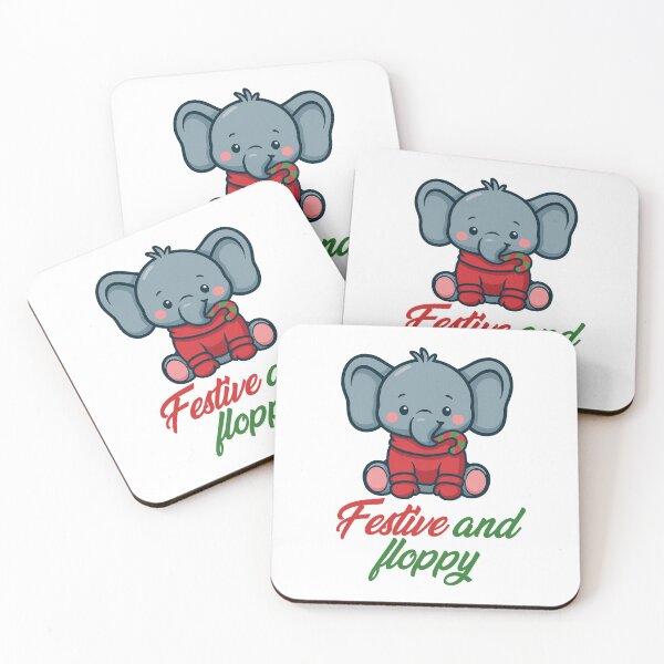 Item preview, Festive and Floppy – Christmas Elephant designed and sold by CanSparkleArt.