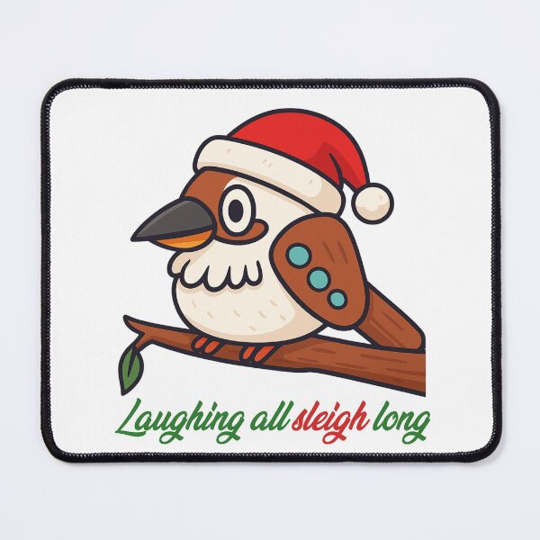 Item preview, Laughing All Sleigh Long – Christmas Kookaburra designed and sold by CanSparkleArt.