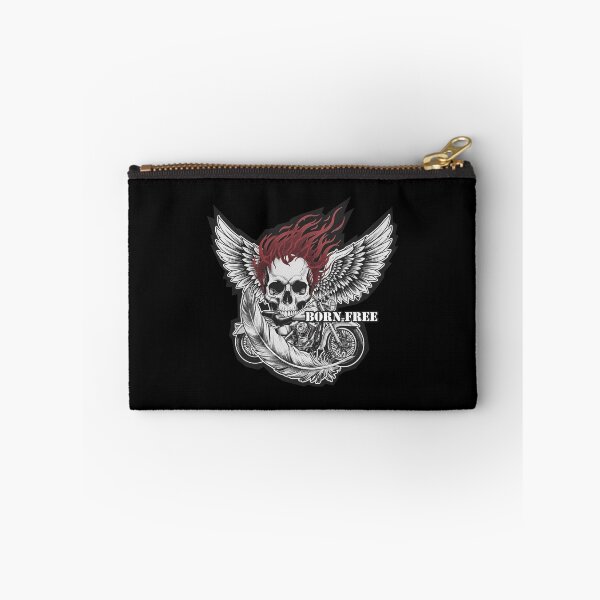 Item preview, Born Free Winged Skull Motorcycle - Vintage Black White designed and sold by Heleniya.
