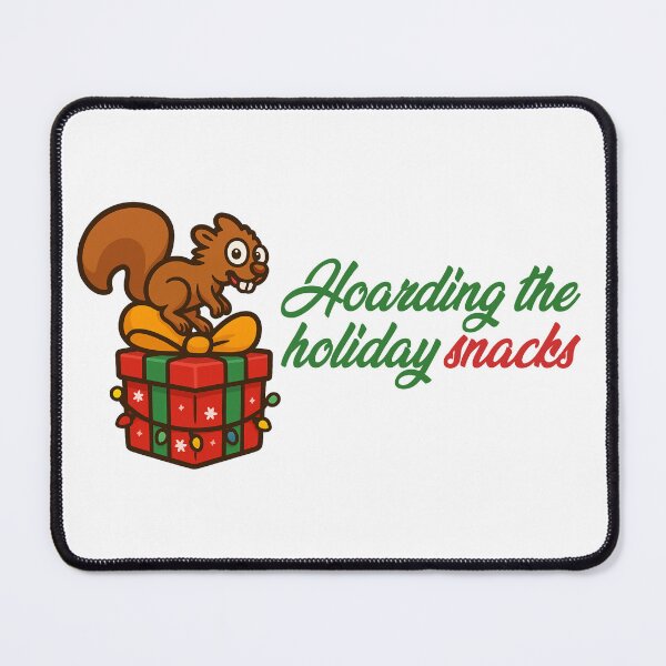 Item preview, Hoarding the Holiday Snacks – Christmas Squirrel designed and sold by CanSparkleArt.