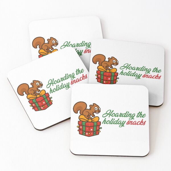 Item preview, Hoarding the Holiday Snacks – Christmas Squirrel designed and sold by CanSparkleArt.