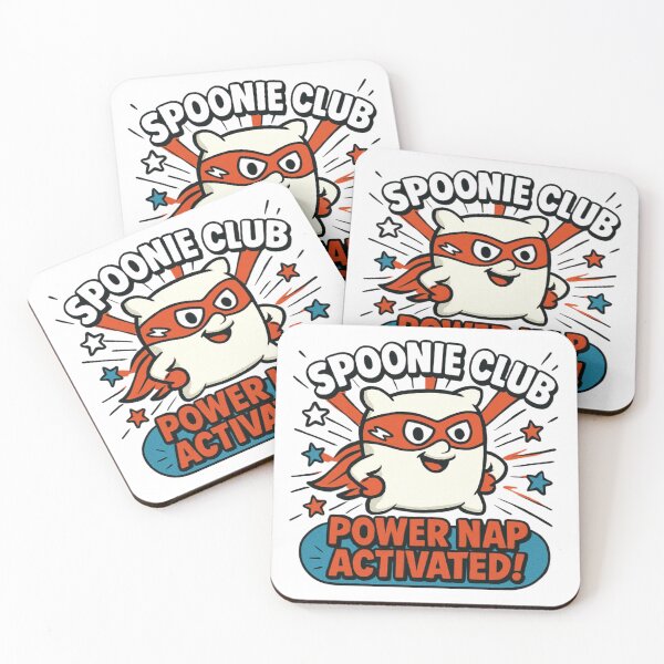 Item preview, Spoonie Club: Power Nap Activated Retro Cartoon designed and sold by FlaredSpoonie.