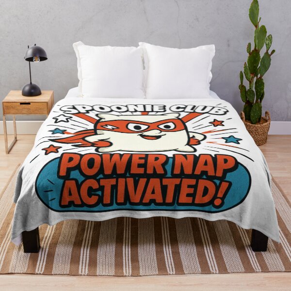 Item preview, Spoonie Club: Power Nap Activated Retro Cartoon designed and sold by FlaredSpoonie.