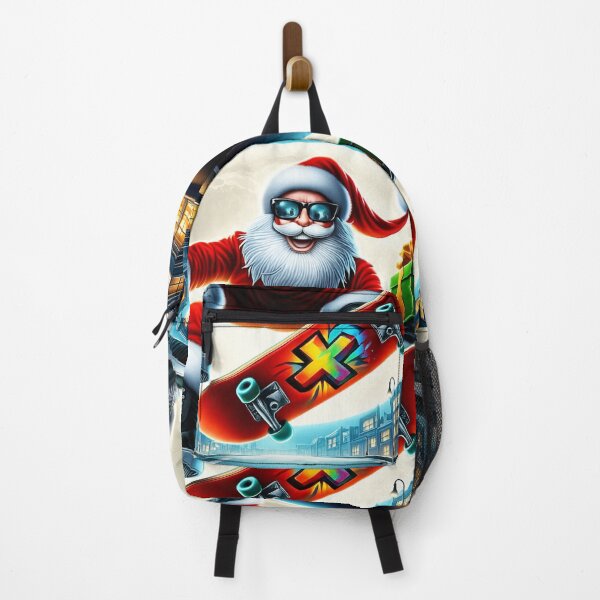 Item preview, Skate Santa Moonflip - Santa Claus Skateboard Trick Under Full Moon Christmas Skate Art, Urban Holiday Illustration designed and sold by AnTartstudios.