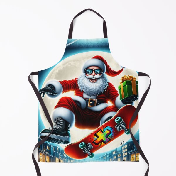 Item preview, Skate Santa Moonflip - Santa Claus Skateboard Trick Under Full Moon Christmas Skate Art, Urban Holiday Illustration designed and sold by AnTartstudios.