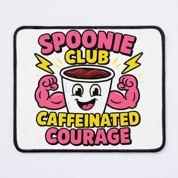 Item preview, Spoonie Club: Caffeinated Courage Retro Coffee Lover designed and sold by FlaredSpoonie.