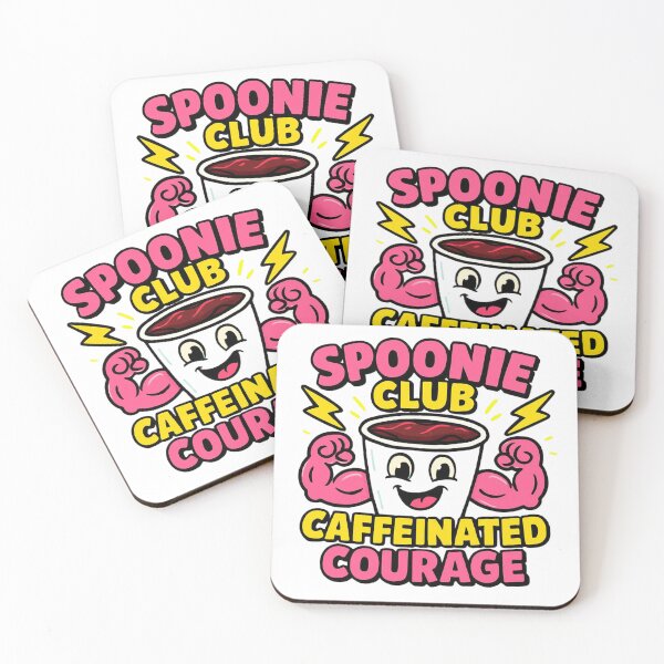 Item preview, Spoonie Club: Caffeinated Courage Retro Coffee Lover designed and sold by FlaredSpoonie.