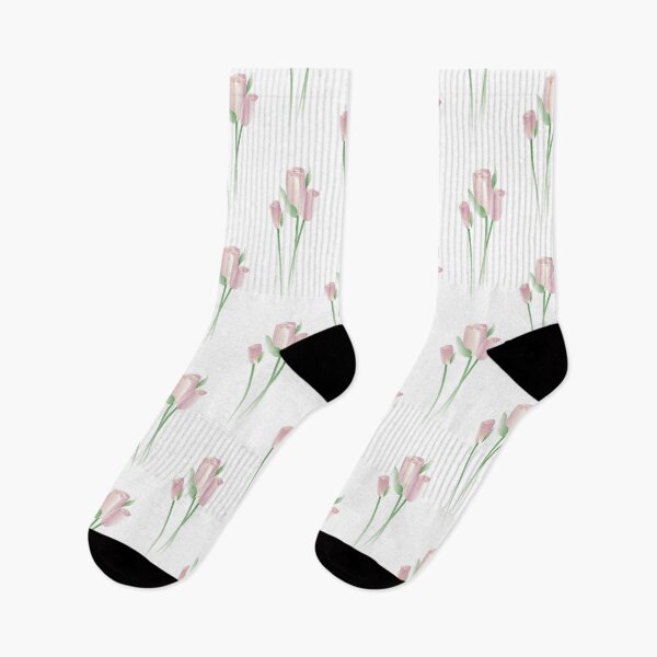 Item preview, Tall Pink Roses Tulips Flowers Floral Design Hats Socks designed and sold by Rolographics1.