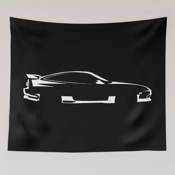 Item preview, 180SX RPS13 Type X (1996) Minimalist Car Silhouette (White) designed and sold by FearnCreative.