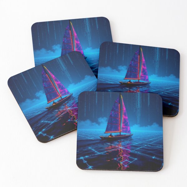 Item preview, Digital Sailing Boat Blue Pink designed and sold by ChristinasMess.