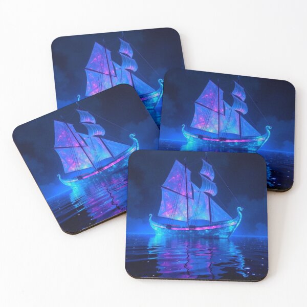 Item preview, Neon Blue Ghost Ship designed and sold by ChristinasMess.