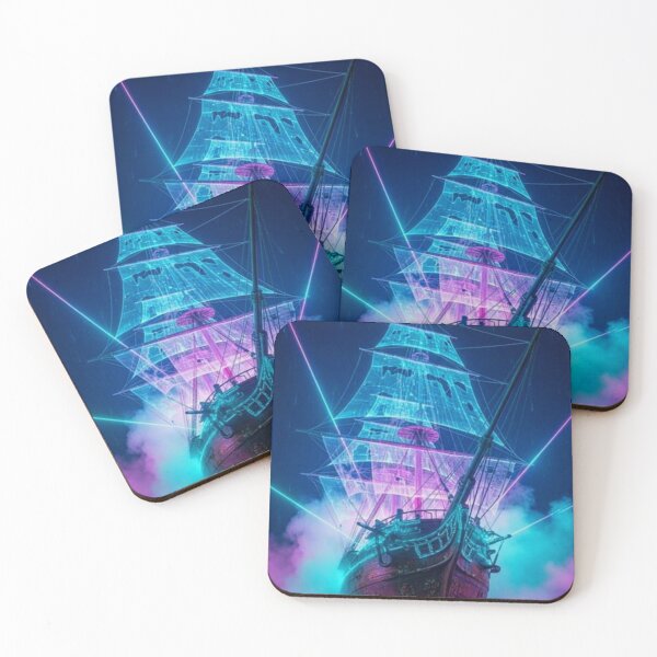 Item preview, Purple Aqua Neon Ghost Ship designed and sold by ChristinasMess.