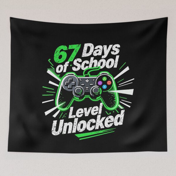 Item preview, 67 Days of School Level Unlocked | Retro Vintage Style For Gamer designed and sold by NH2019.