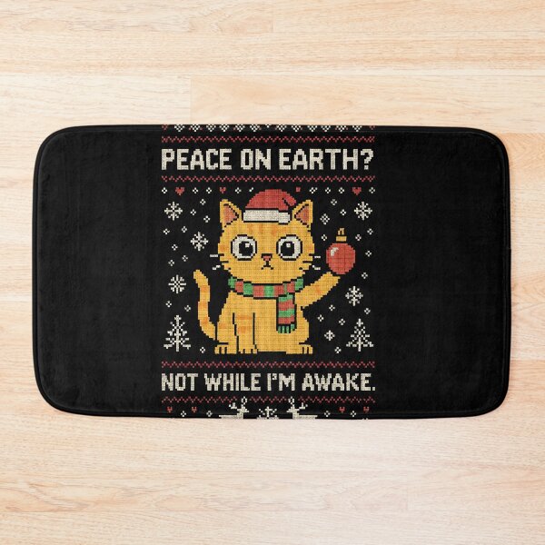 Item preview, Peace on Earth, Not While I’m Around - Funny Christmas Cat Ugly Sweater – Grumpy Cat Holiday Humor designed and sold by TshirtInk.