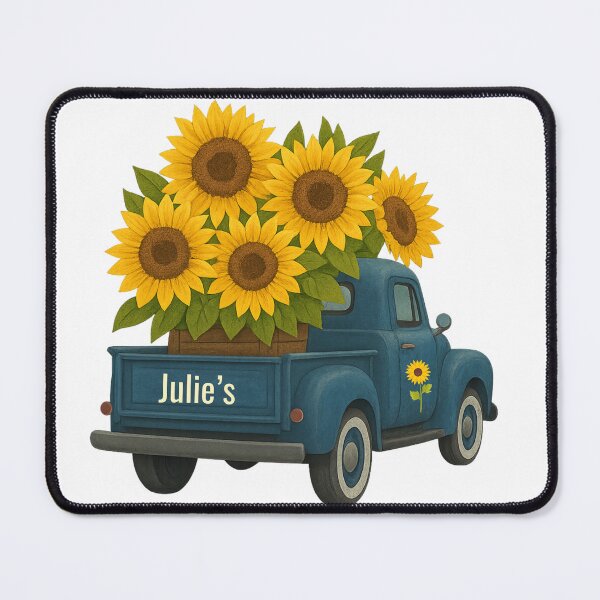 Item preview, Little blue sunflower truck designed and sold by TroysDesigns.