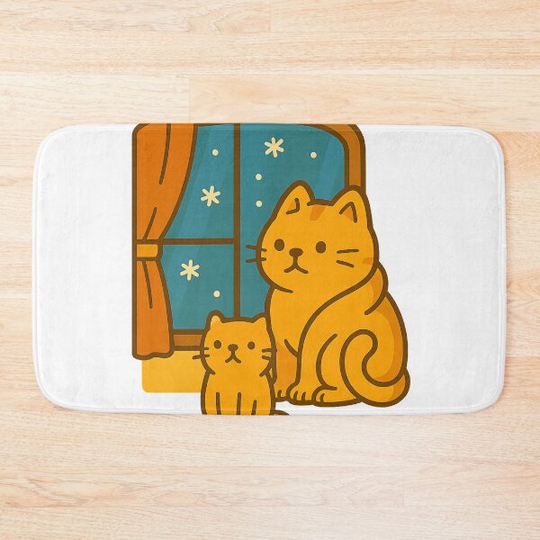 Item preview, Winter Window Cats – Cozy Orange Kitties Watching Snowfall designed and sold by MeowLaugh.