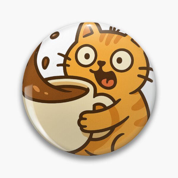 Artikelvorschau, Hyper Coffee Cat – Lustige orangefarbene Katze mit riesiger Tasse entworfen und verkauft von MeowLaugh.