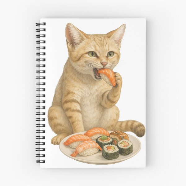 Item preview, Sand Cat Eating Sushi designed and sold by thehaywirehoney.