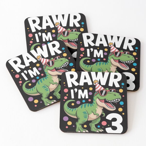 Item preview, Three Rawr I'm 3 Years Old T Rex Dinosaur 3rd Birthday Boys designed and sold by MuteElevent.
